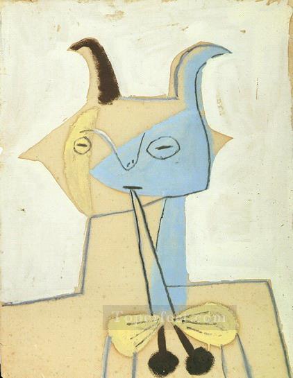 Faune jaune et bleu jouant de la diaule 1946 Cubismo Pintura al óleo